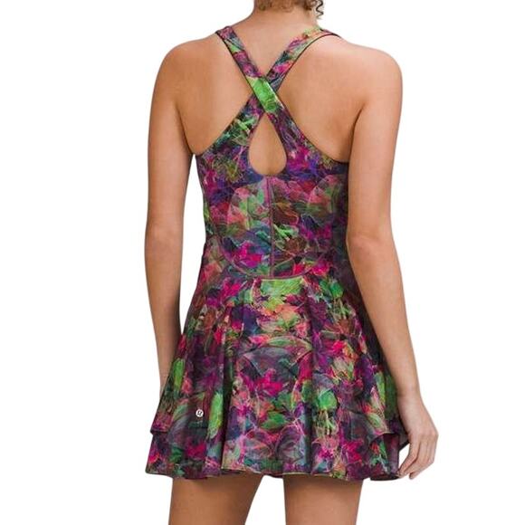 Lululemon Court Crush Dress Vivid Floral Tone Multi Women's Size 2 EUC - Picture 2 of 11